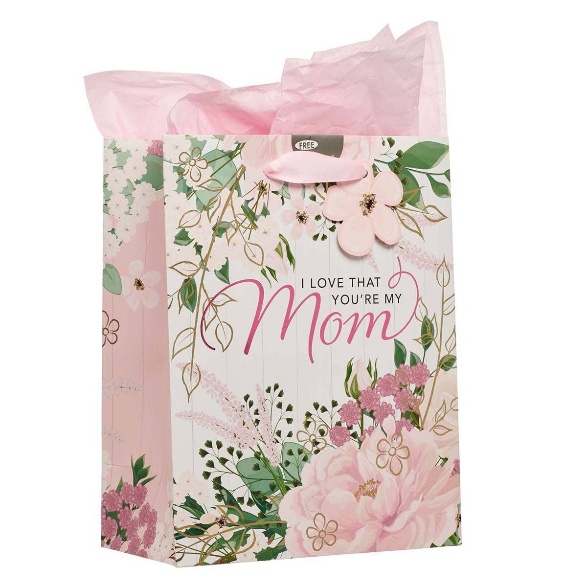 Gift Bag MD Pink I Love That You're My Mom