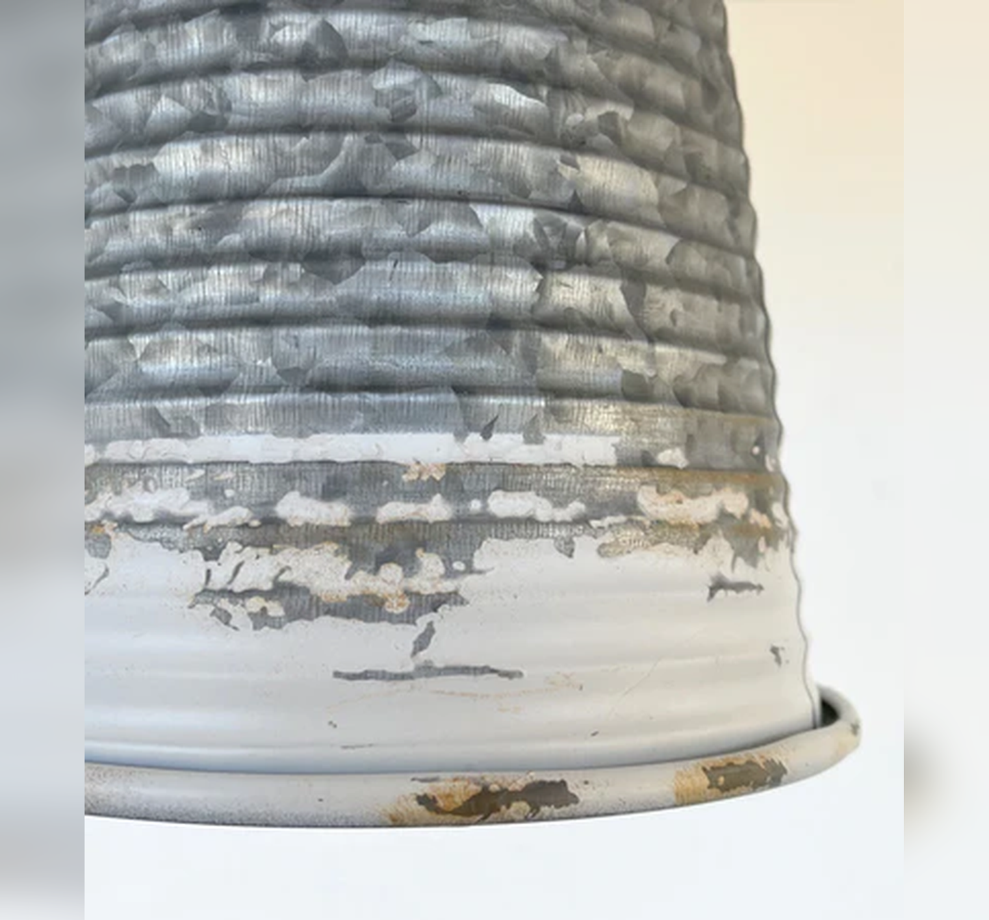 Distressed Large Corrugated Galvanized Barn Ceiling Light