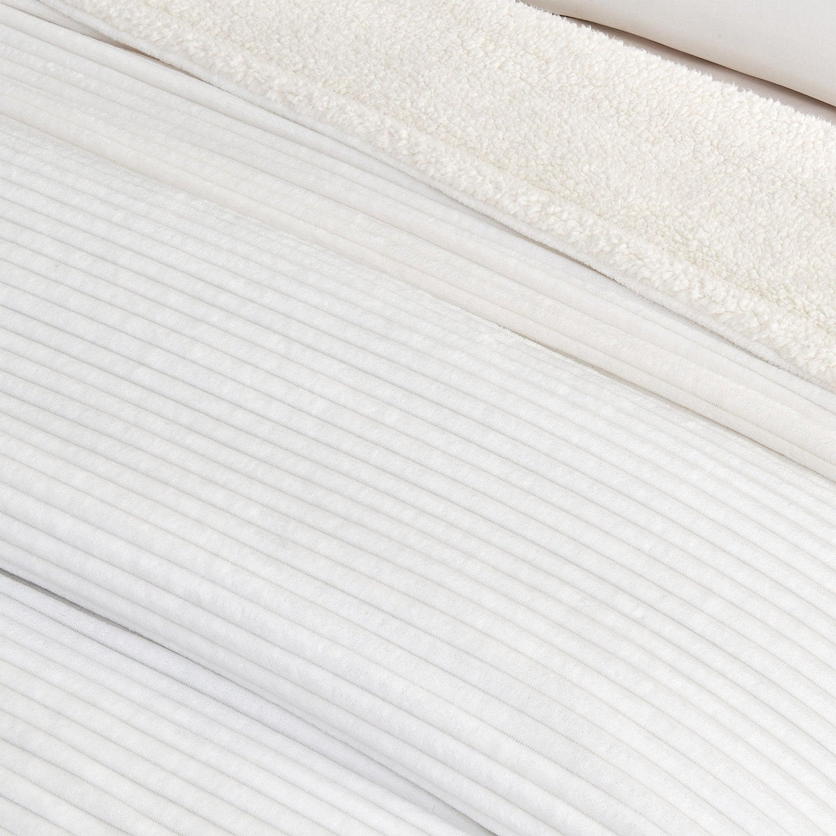 Ribbed Sherpa Throw Blanket - Corduroy Collection