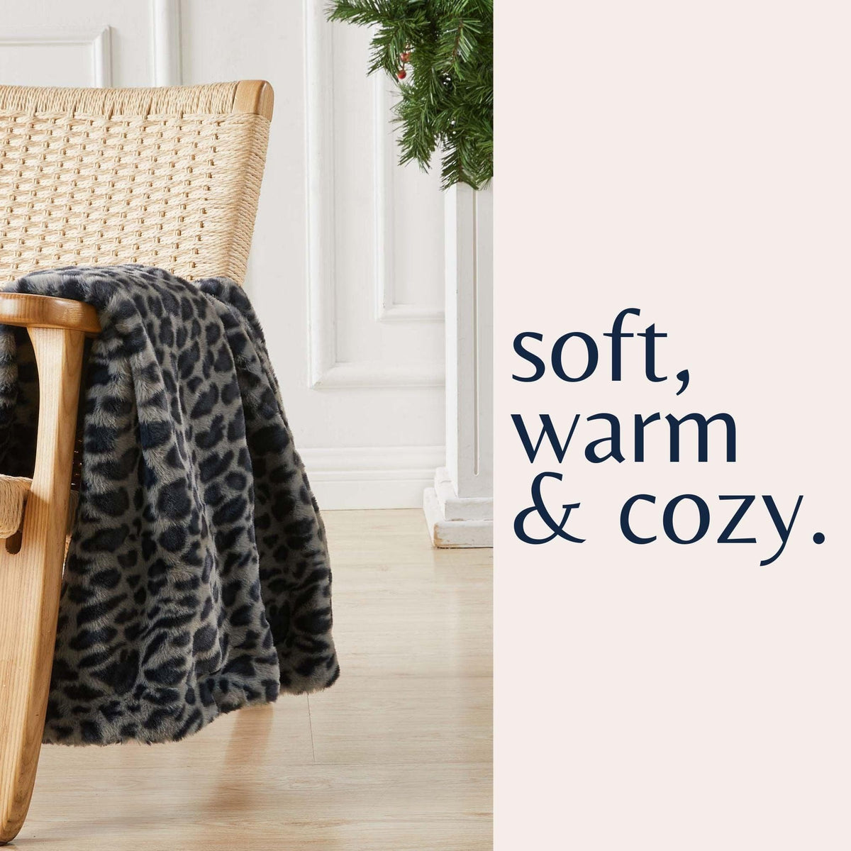 Faux Fur Printed Throw Blanket - Aaliyah Collection