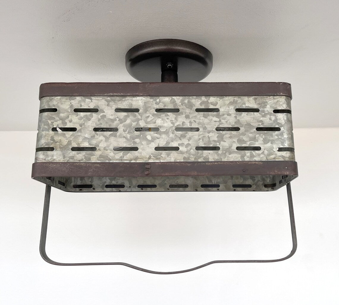 REDIRECT!!!! Rectangular Rustic Galvanized Ceiling Light Fixture