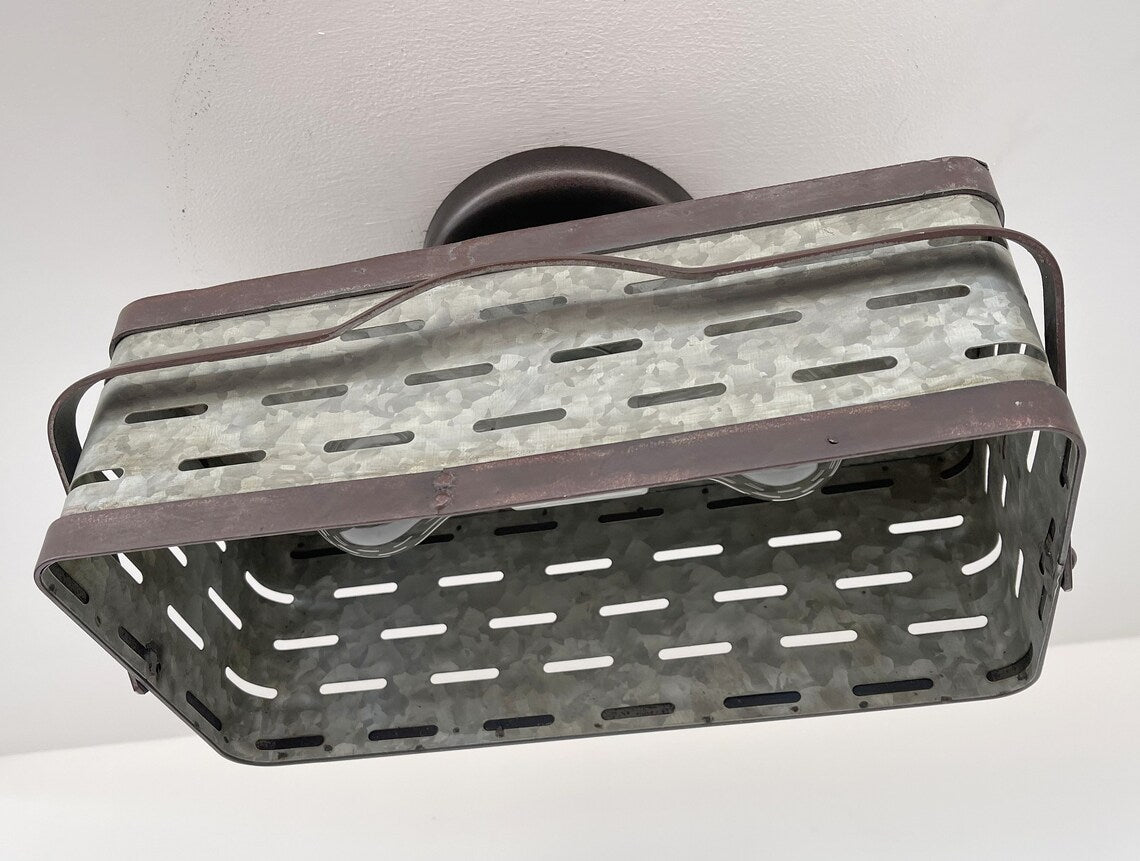 REDIRECT!!!! Rectangular Rustic Galvanized Ceiling Light Fixture