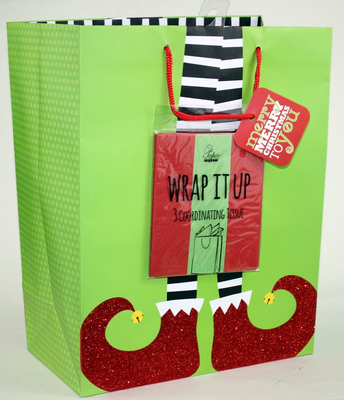 Traditional Gift Bag With Matching Tissue - Holiday Cheer Large