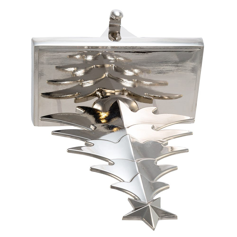 Polished Christmas Tree Stocking Hanger, holiday stocking for festive seasonal decor