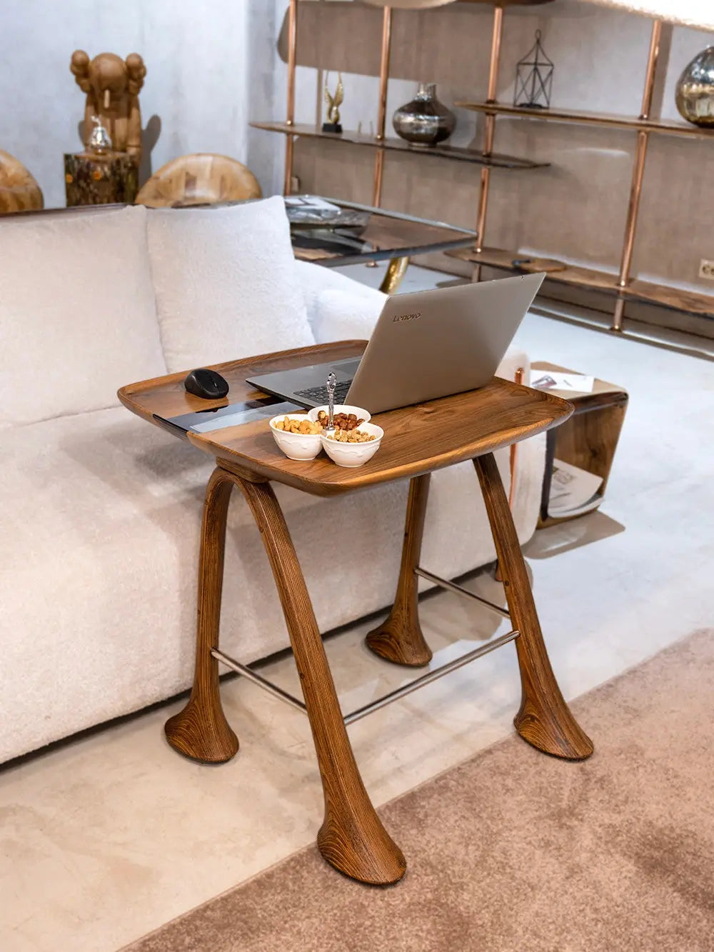 Luxury Walnut Epoxy Resin Tv, Laptop and Snack Tray