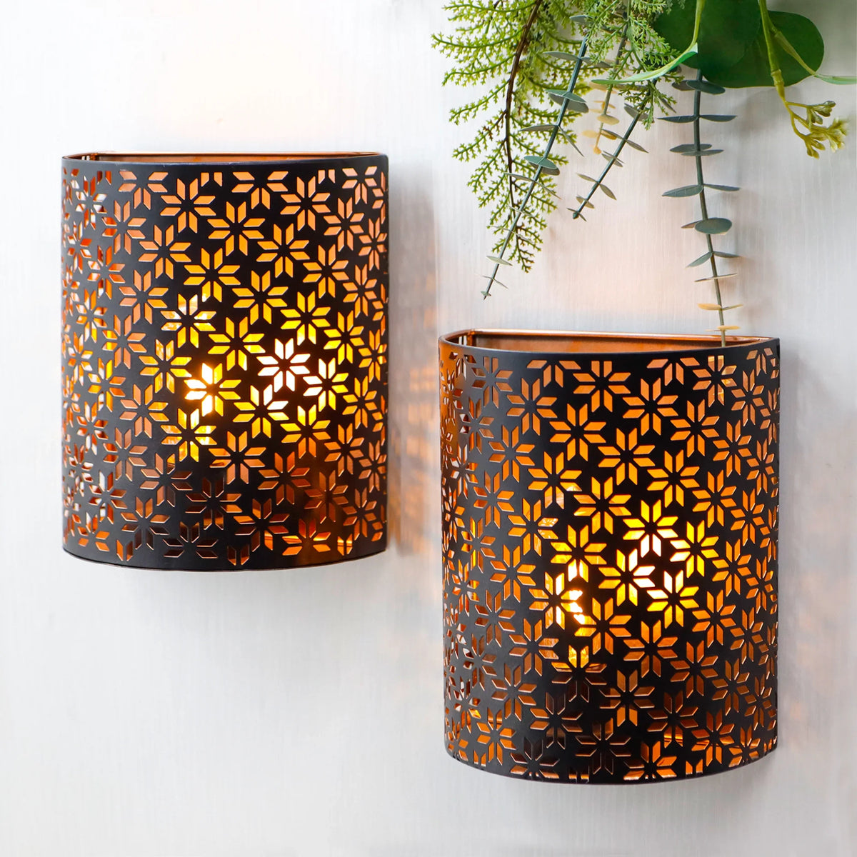 Set of 2-8''H Wall Sconce Lighting Lamps(Snowflake)