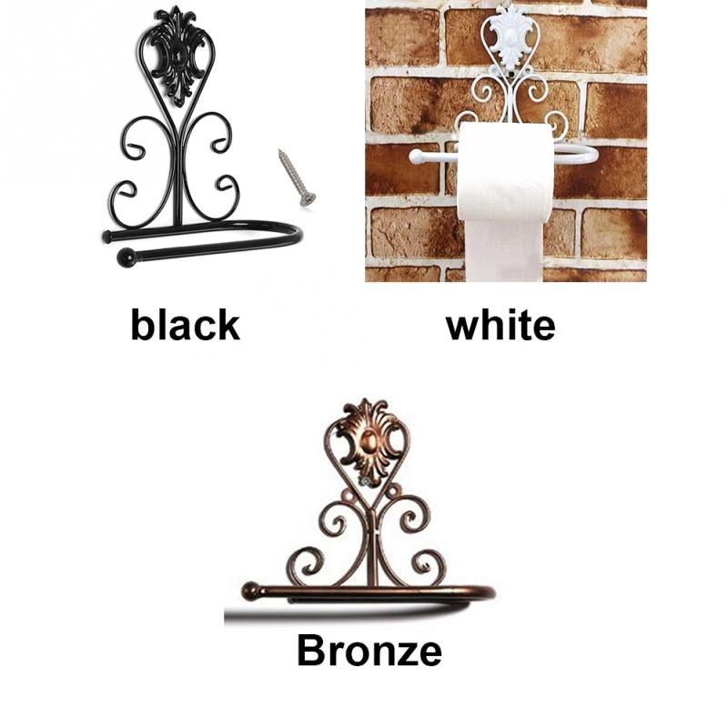 New Arrival Classic Bathroom accessories Vintage Iron Toilet Paper Towel Roll Holder Bathroom Wall Mount Rack Toilet Paper Roll Holder Cast Iron Wall Mounted Toilet Tissue Holder European Victorian Design