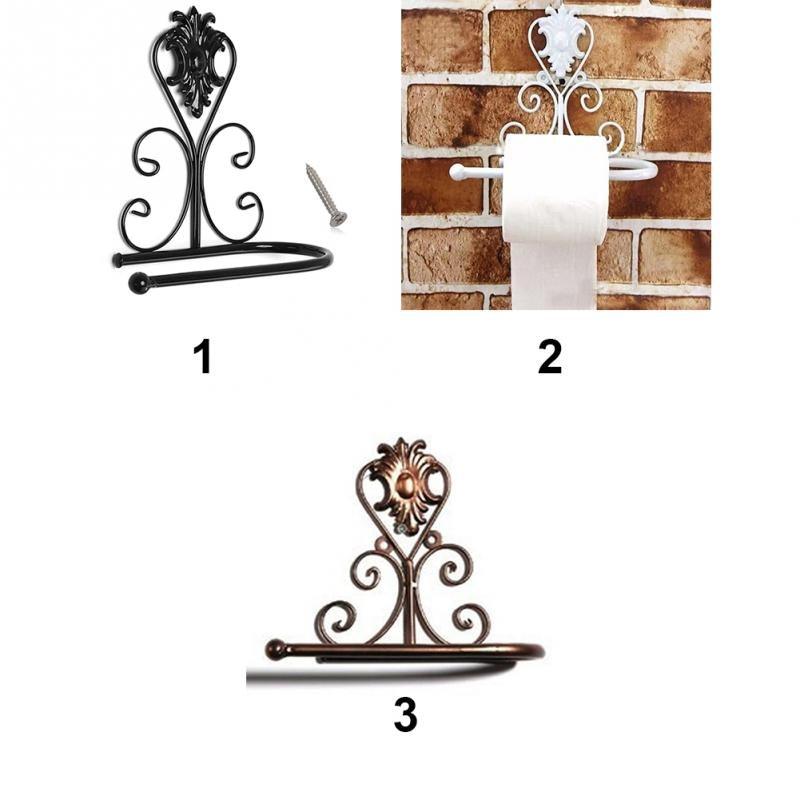 New Arrival Classic Bathroom accessories Vintage Iron Toilet Paper Towel Roll Holder Bathroom Wall Mount Rack Toilet Paper Roll Holder Cast Iron Wall Mounted Toilet Tissue Holder European Victorian Design