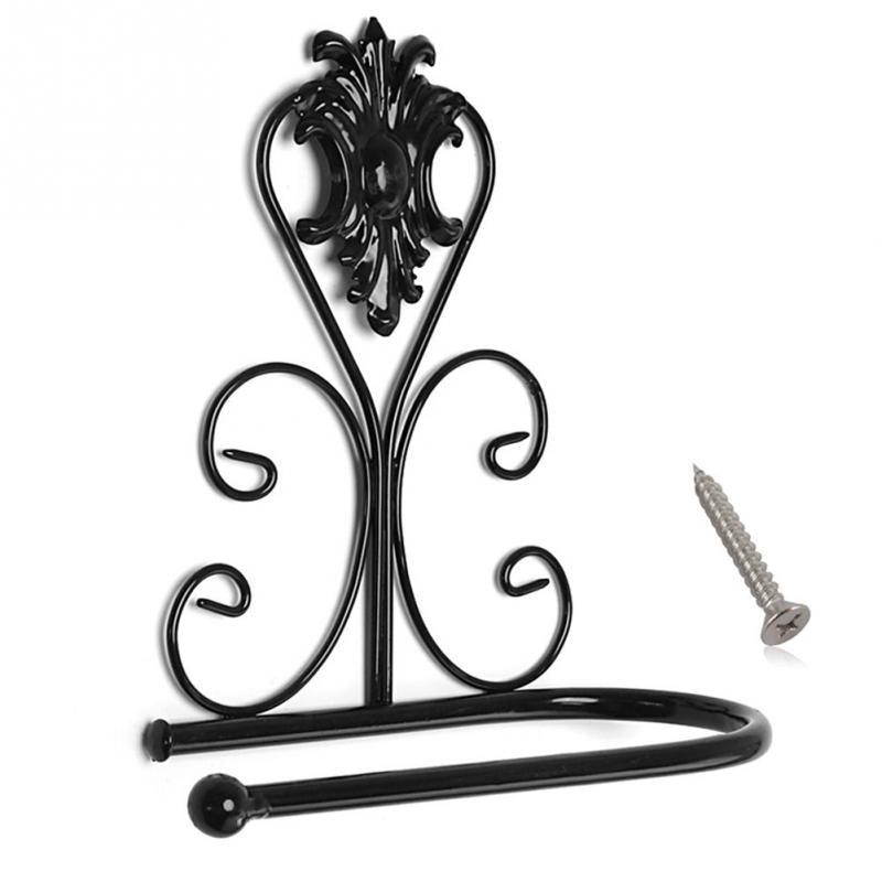 New Arrival Classic Bathroom accessories Vintage Iron Toilet Paper Towel Roll Holder Bathroom Wall Mount Rack Toilet Paper Roll Holder Cast Iron Wall Mounted Toilet Tissue Holder European Victorian Design