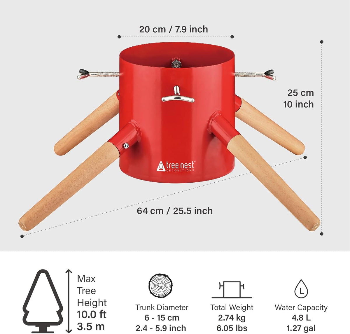 Family Christmas Tree Stand - Medium - Red
