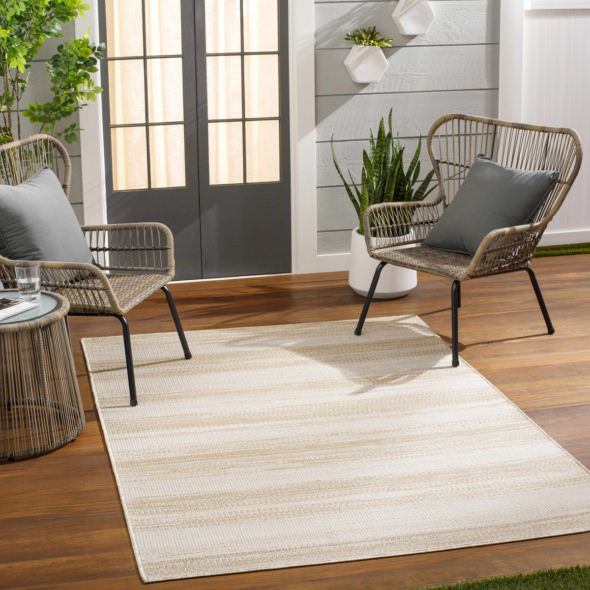 Kris Beige Outdoor Area Rug - Clearance