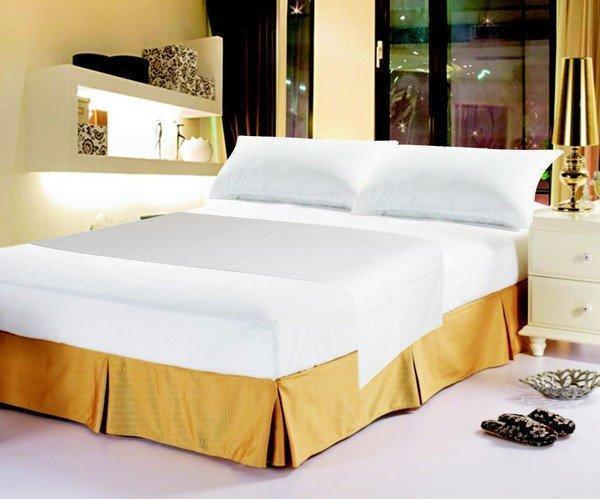 DaDa Bedding White Cotton Flat Sheet Set with Pillow Cases
