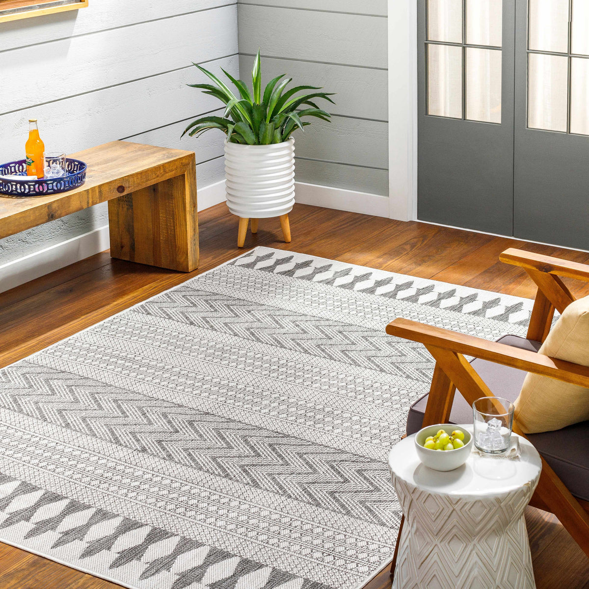Asif Gray Outdoor Area Rug - Clearance
