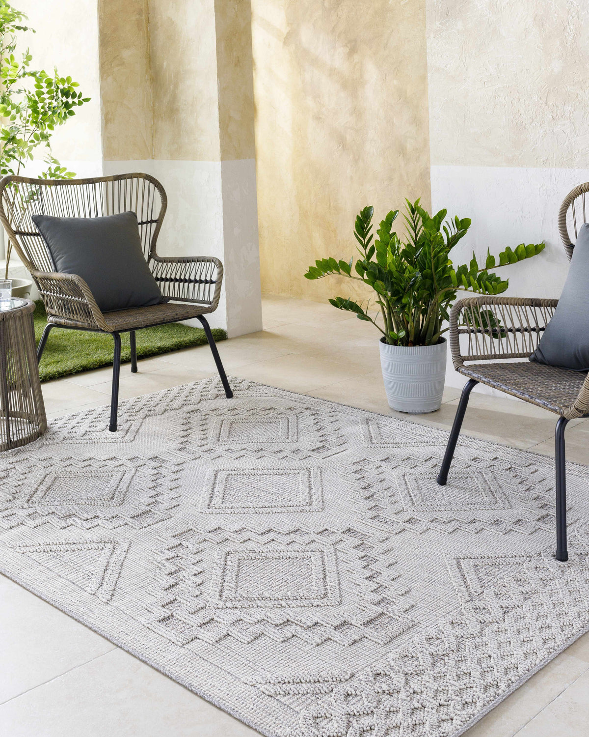 Arwid Light Gray Outdoor Area Rug - Clearance