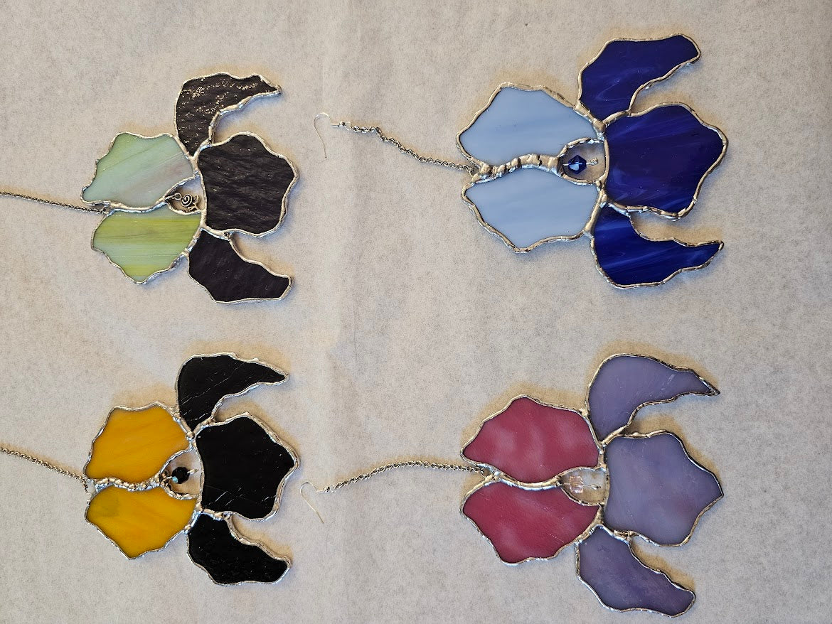 Iris Stained Glass Suncatcher
