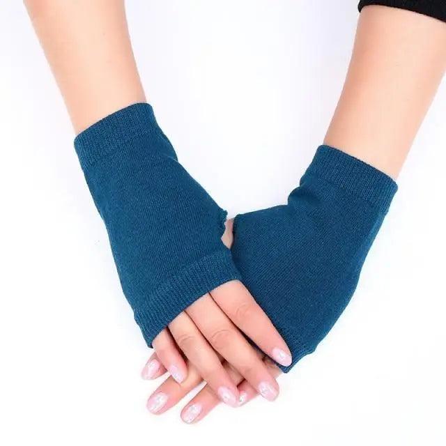 Winter Gloves Female Fingerless Gloves Without Fingers Women Warm Winter Gloves Hand Wrist Warmer For Women Winter Cute Solid Color Half Knitted Wool Gloves