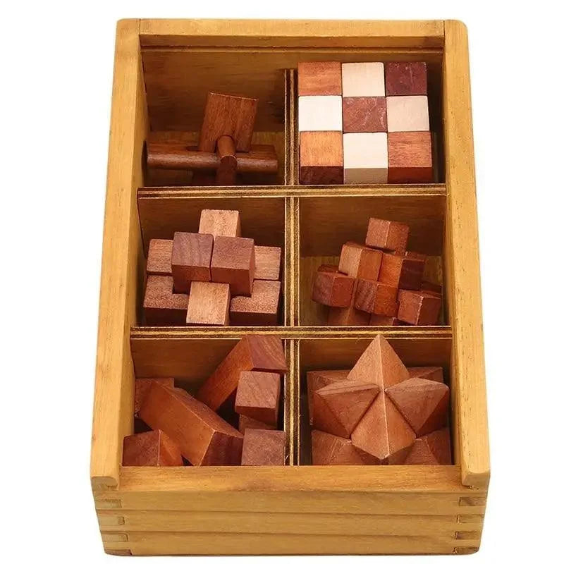 Wooden Lock Game SET Toy For Children Adults Kids Drop Shipping IQ Brain Teaser Interlocking Burr Puzzles