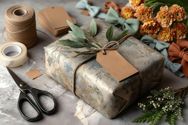 Gift wrap accessories including ribbons, bows and finishing touches