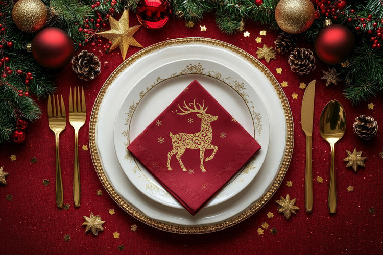 Christmas Party Supplies: Paper Plates, Napkins & Table Covers