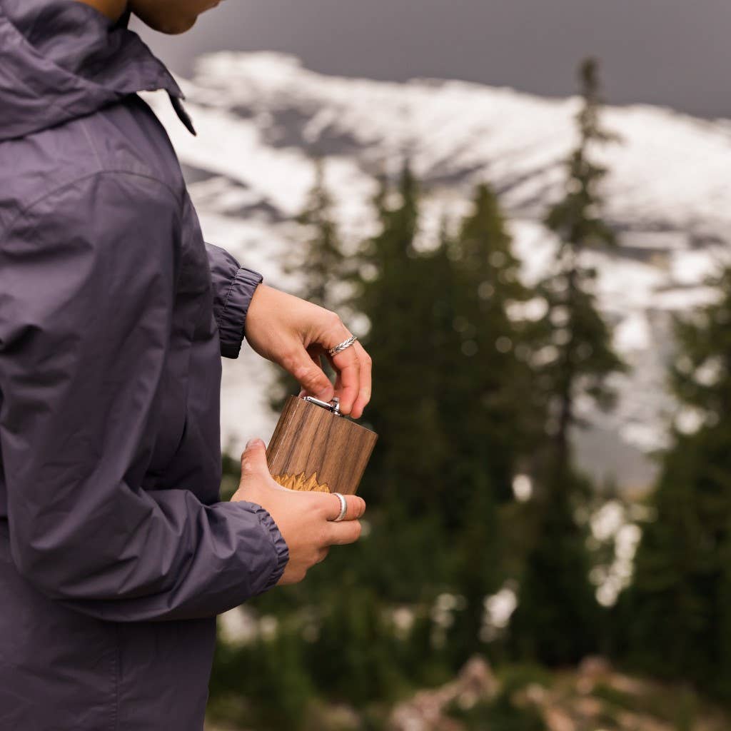 6 oz. Wooden Hip Flask – Real Wood Wrapped Stainless Steel Flask, Handcrafted in the USA