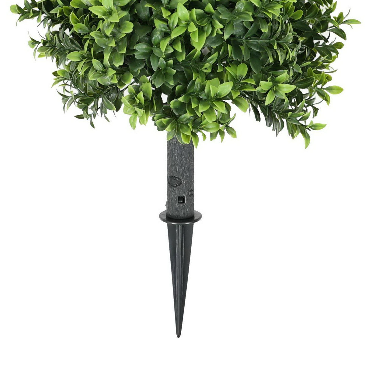 Boxwood Topiary Shrub with Ground Spike 22in – UV Resistant