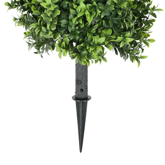 Boxwood Topiary Shrub with Ground Spike 22in – UV Resistant