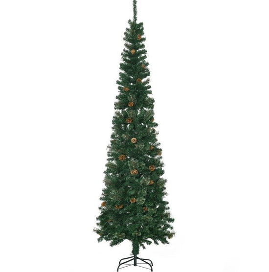 Slim Pine Needles Xmas Tree - 7.5 Foot Pencil Christmas Tree