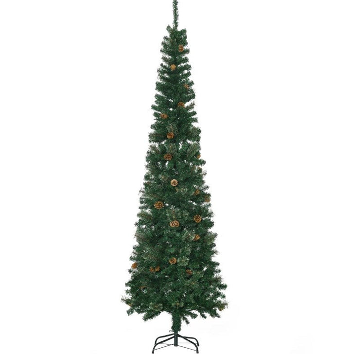 Slim Pine Needles Xmas Tree - 7.5 Foot Pencil Christmas Tree, Christmas tree for living room, entryway or seasonal display