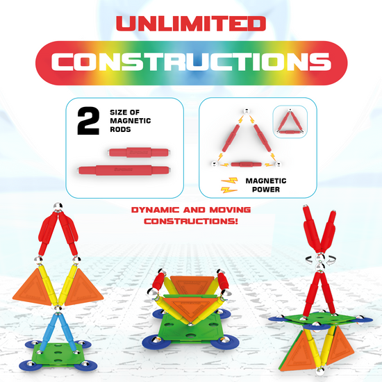 Tinamiri Supermag - Multicolor 30 - Magnetic Building Set, Educational construction fun, 30 piece set, Magnet Toys, 0650
