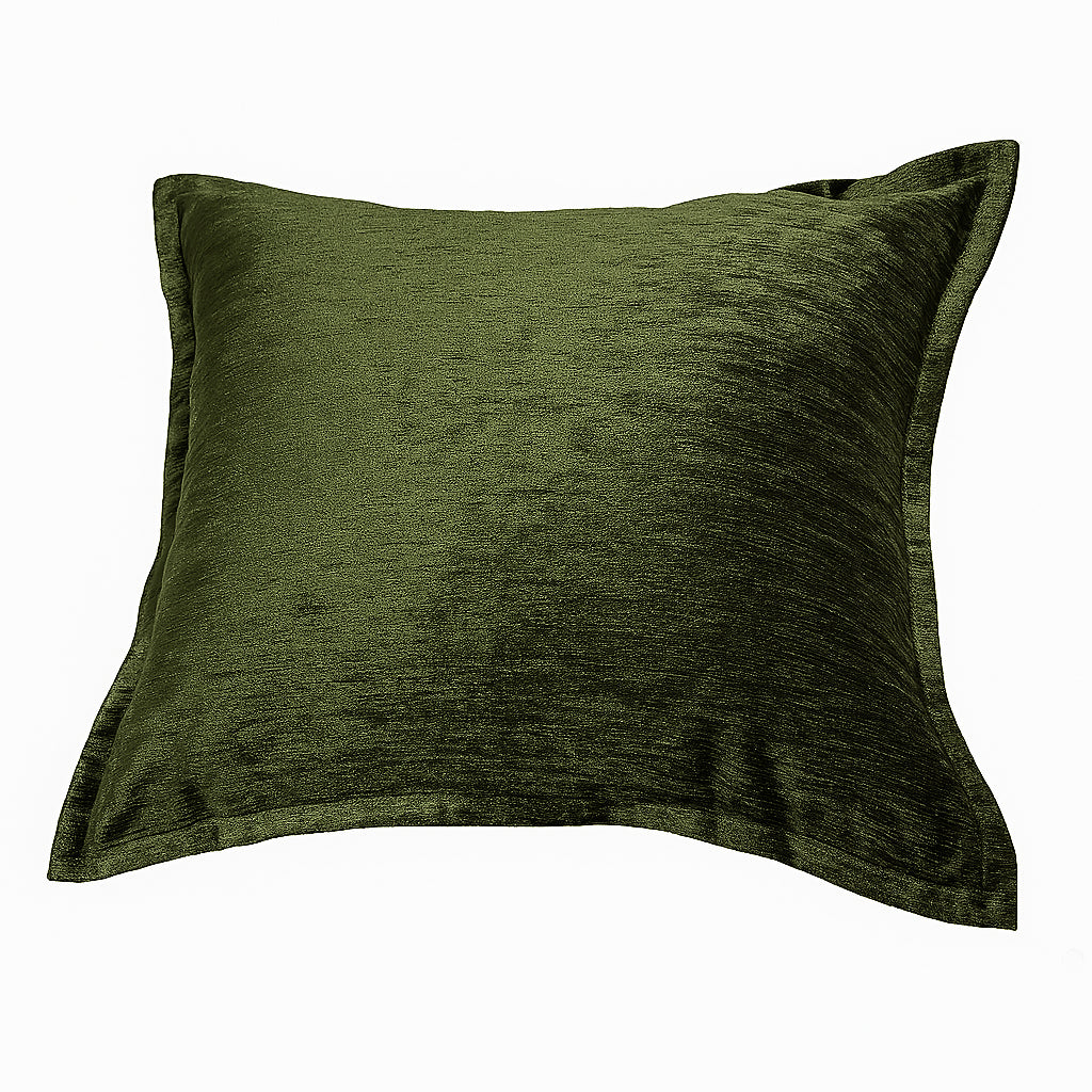 Velvet Throw Pillow – Deep Forest Green with Luxe Shine & Rich Texture, soft decorative cushion for living room