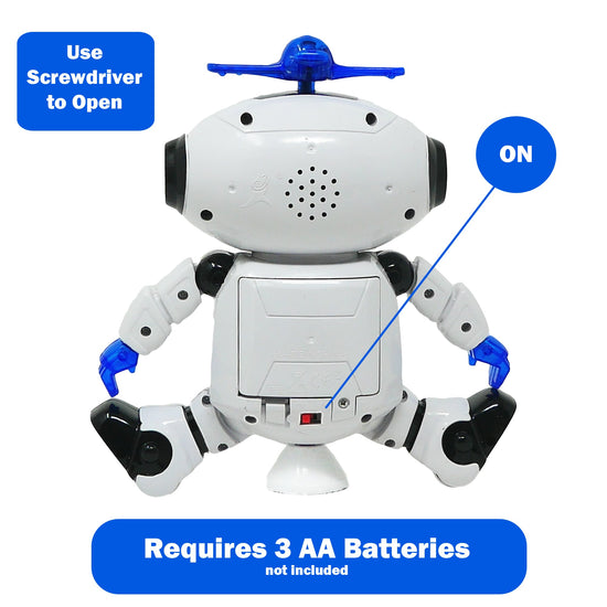 Dancing Robot Music Lights and Sound 360 Degree LED Spinning