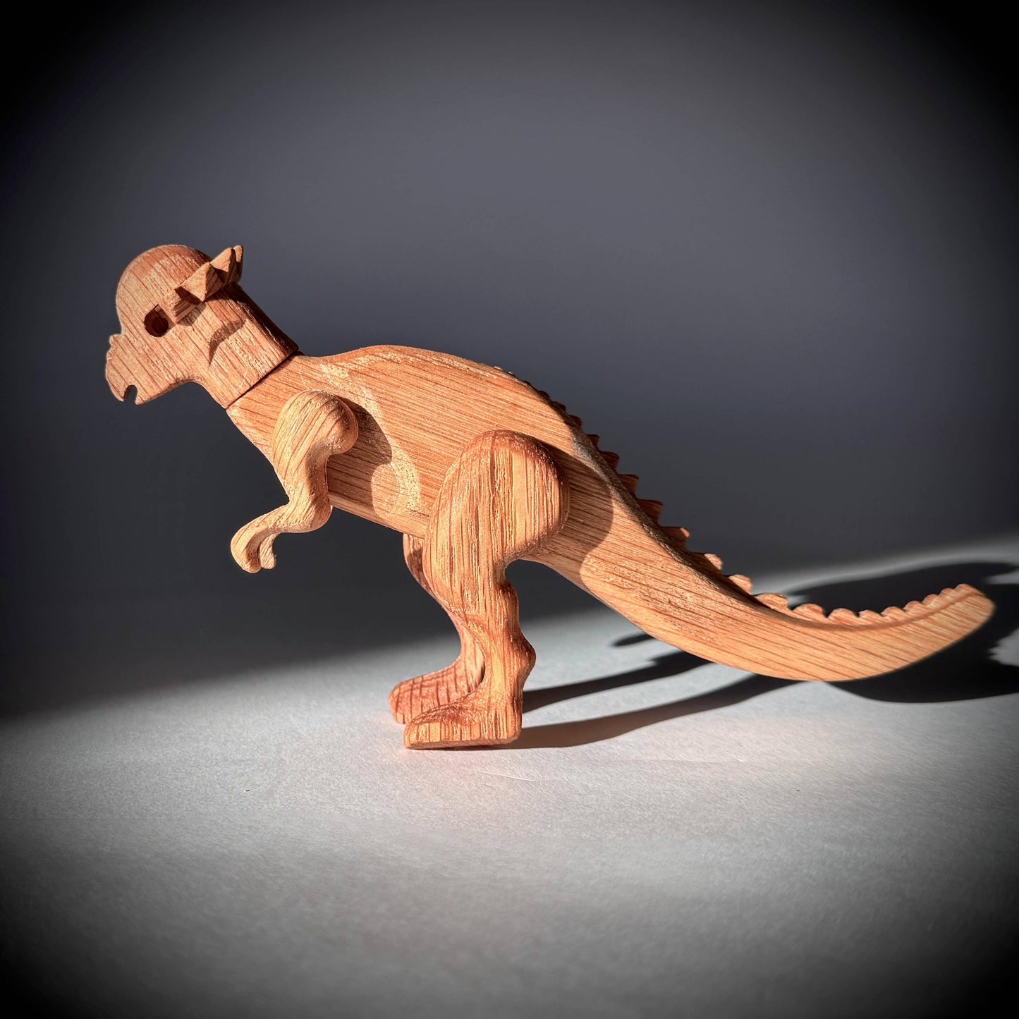 Wooden Pachycephalosaurus Dinosaur with Magnetic Joints