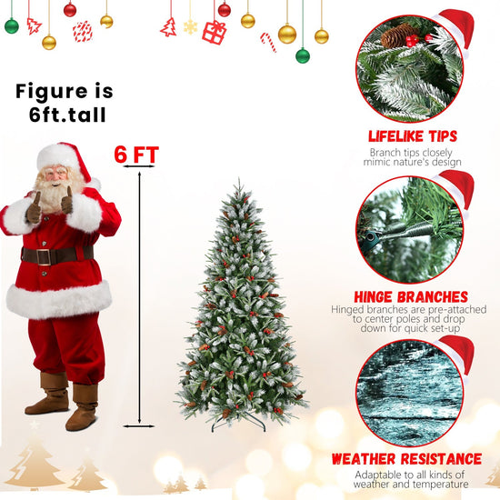 7.5-Foot Snow-Tipped Woodland Christmas Tree