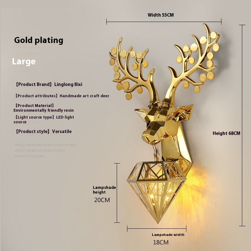 Deer Head Wall Lamp Creative Personalized Antlers