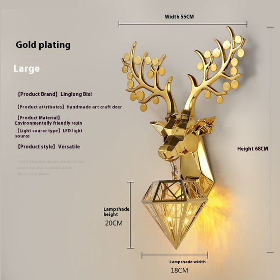 Deer Head Wall Lamp Creative Personalized Antlers
