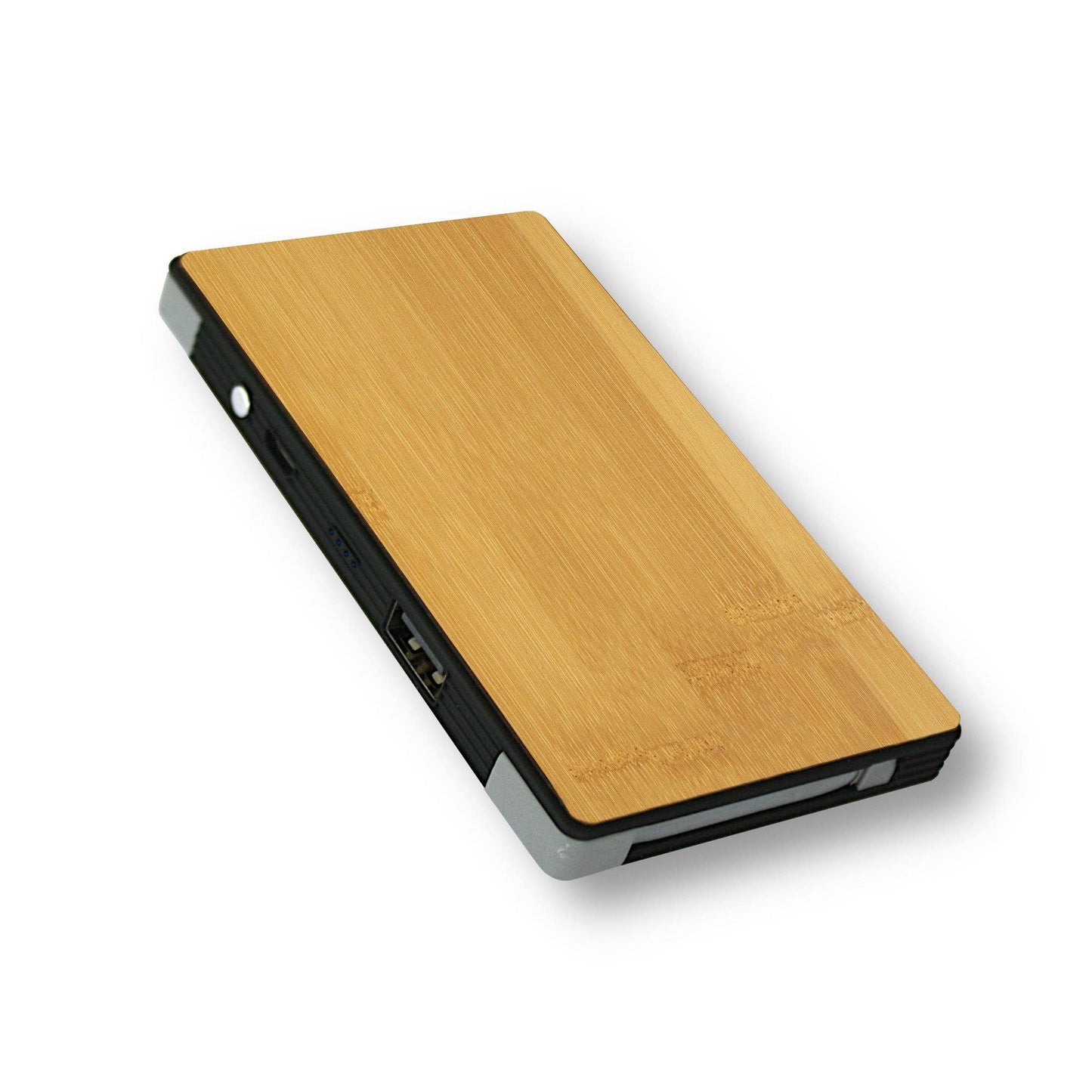Slim Dual Wooden Power Bank – Ultra-Slim Portable Charger with Dual USB Output