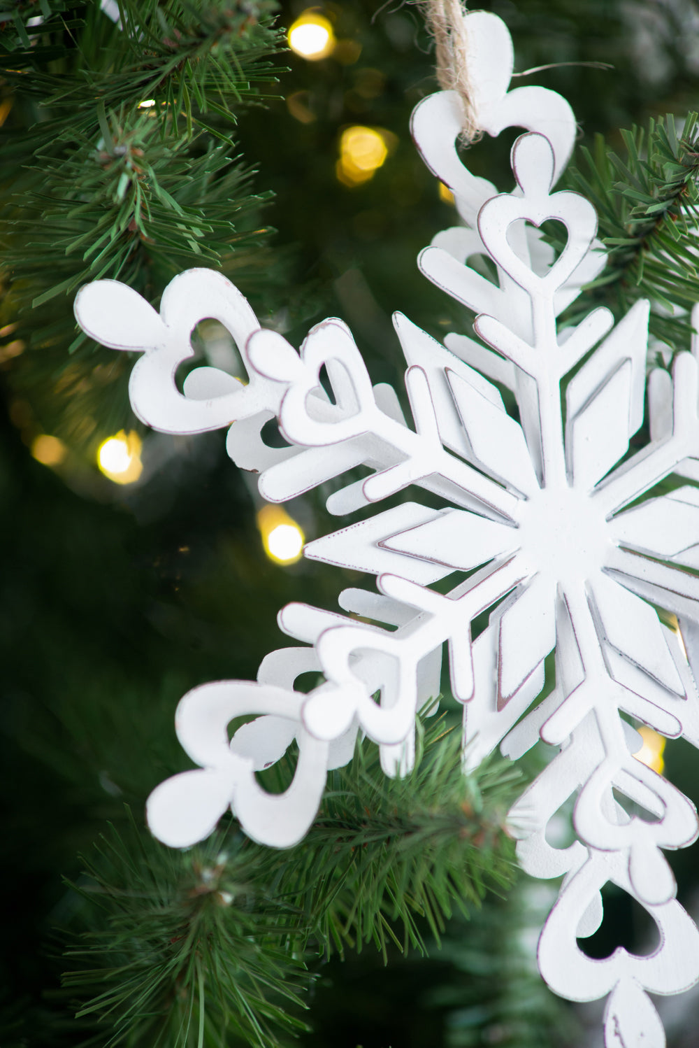 Set of 6 Iron Snowflake Hanger Christmas Tree Ornaments