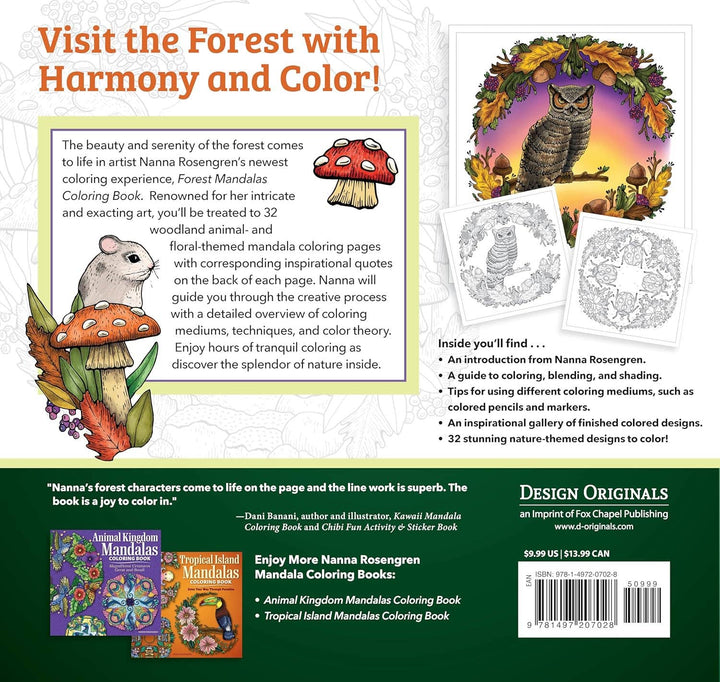 Forest Mandalas Coloring Book- Woodland Creatures and Scenes