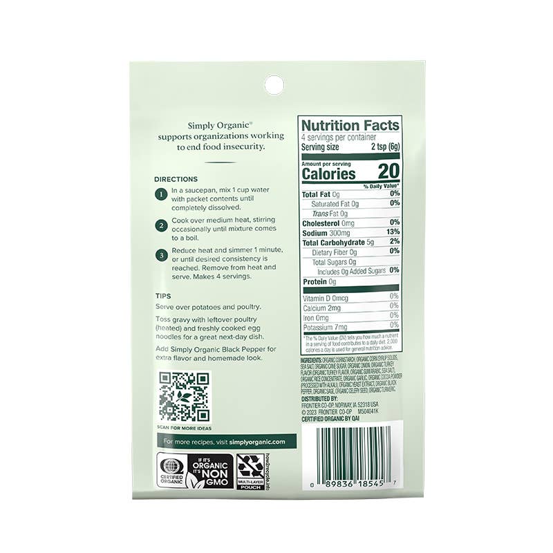 Turkey Flavored Gravy Mix, Certified Organic, 0.85 Oz