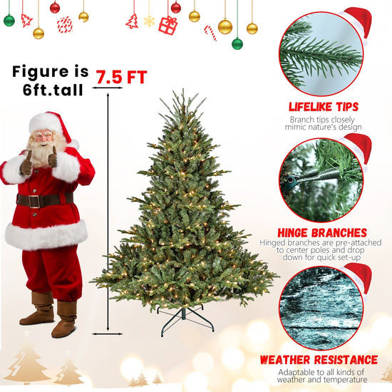 5FT The Full-Bodied Pre-Lit Evergreen Christmas Tree