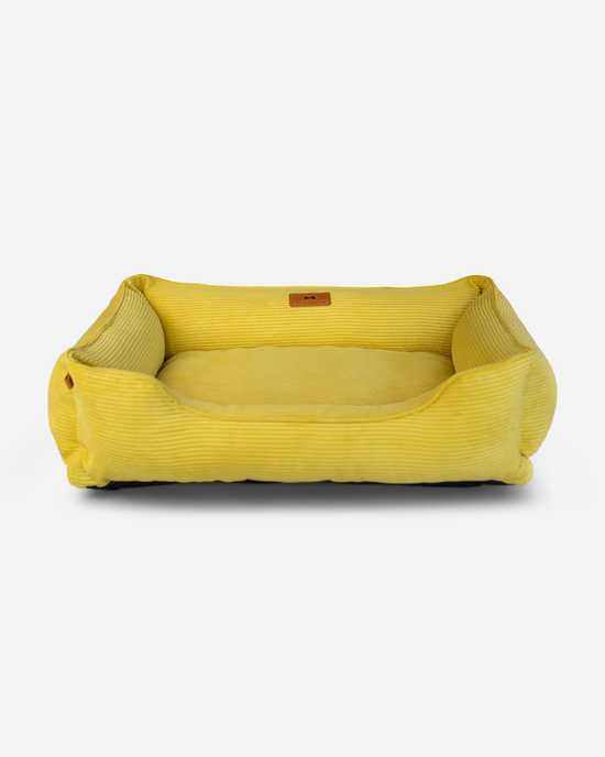 Chester & Lee | Fancy Corduroy Sleeper Dog Bed Sunny Yellow