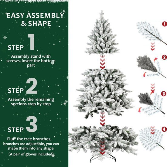 5ft Flocked Christmas Tree with 768 Tips