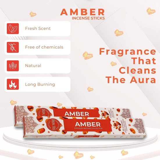 Amber Incense Sticks- 40 Count (Pack of 2)