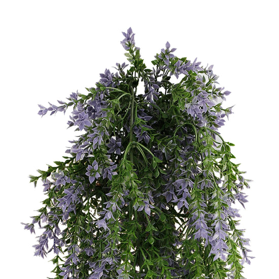Purple and Green Willow Leaf Garland Artificial Hanging Bush 7.8×30in – NFPA 701 Certified – UV Resistant