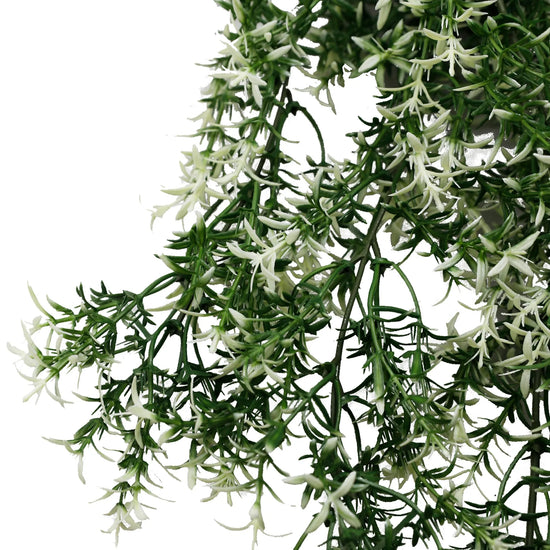 Star Jasmine Vine Artificial Hanging Plant 7.8×30in – NFPA 701 Certified – UV Resistant