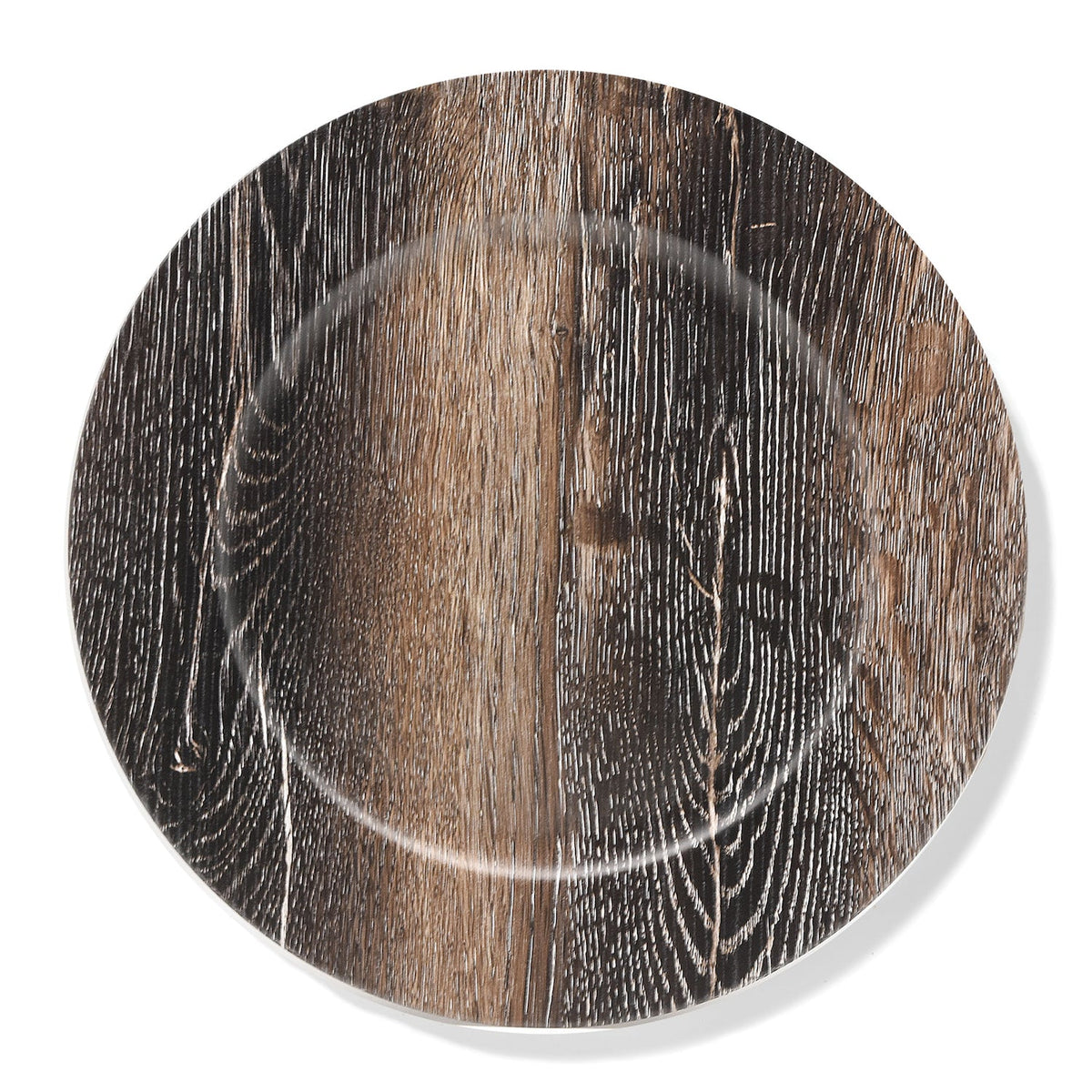 Walnut Finish Charger Plates set of 12
