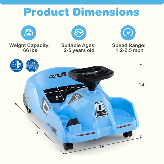 12V Electric Cleaning Go Kart with Detachable Mop and Remote Control