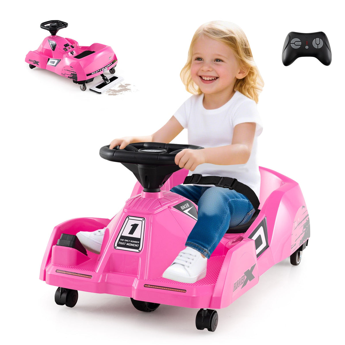 12V Electric Cleaning Go Kart with Detachable Mop and Remote Control