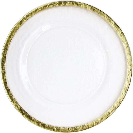 Hammered Ice Gold Band Charger 13"D