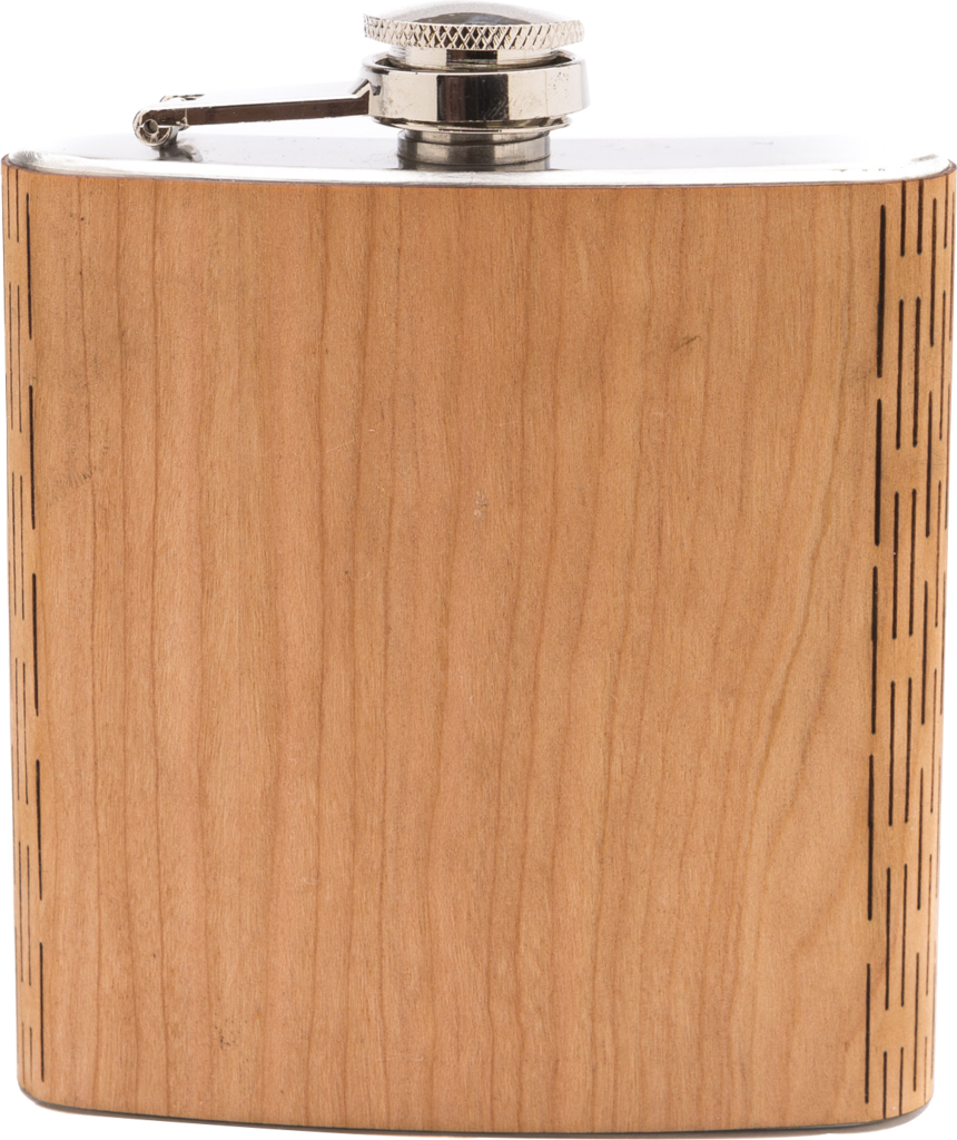 6 oz. Wooden Hip Flask – Real Wood Wrapped Stainless Steel Flask, Handcrafted in the USA